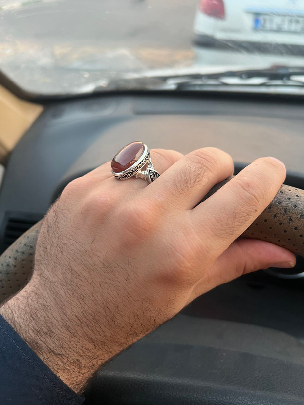 انگشتر مردانه عقیق سرخ