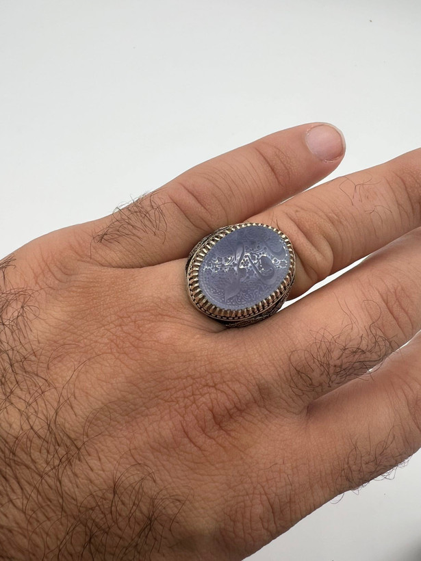 انگشتر عقیق خطی